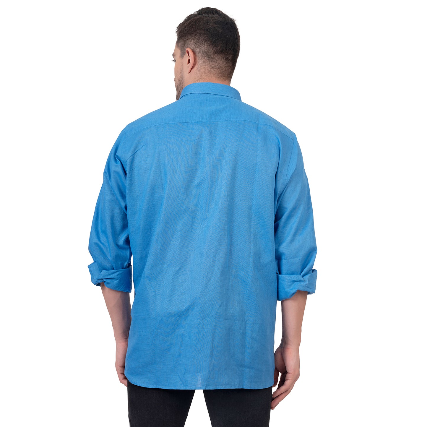 Full Sleeve Magic Linen Shirt (Bright Blue)