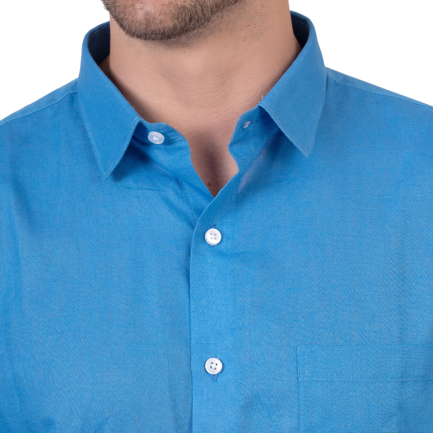 Full Sleeve Magic Linen Shirt (Bright Blue)