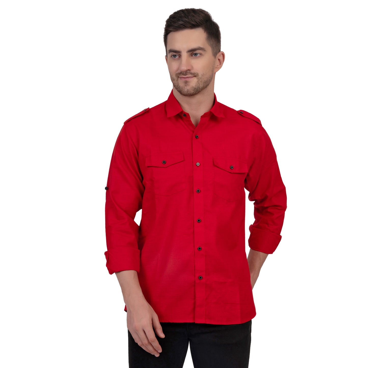 Full Sleeve Magic Linen Shirt (Bright Red)