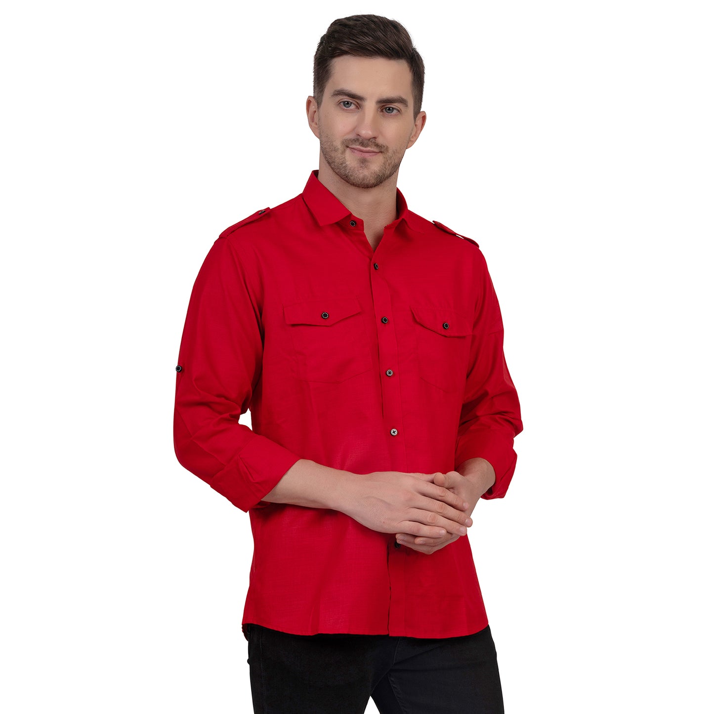 Full Sleeve Magic Linen Shirt (Bright Red)