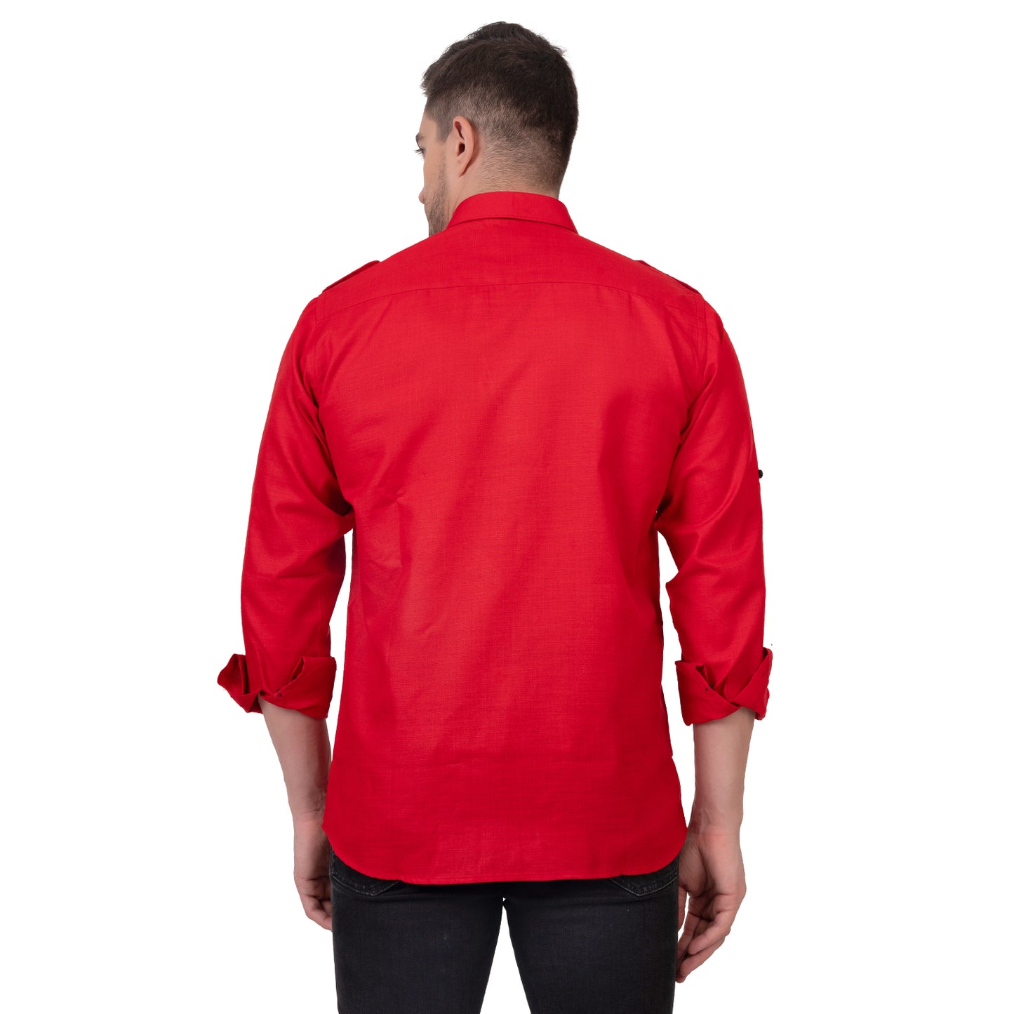 Full Sleeve Magic Linen Shirt (Bright Red)