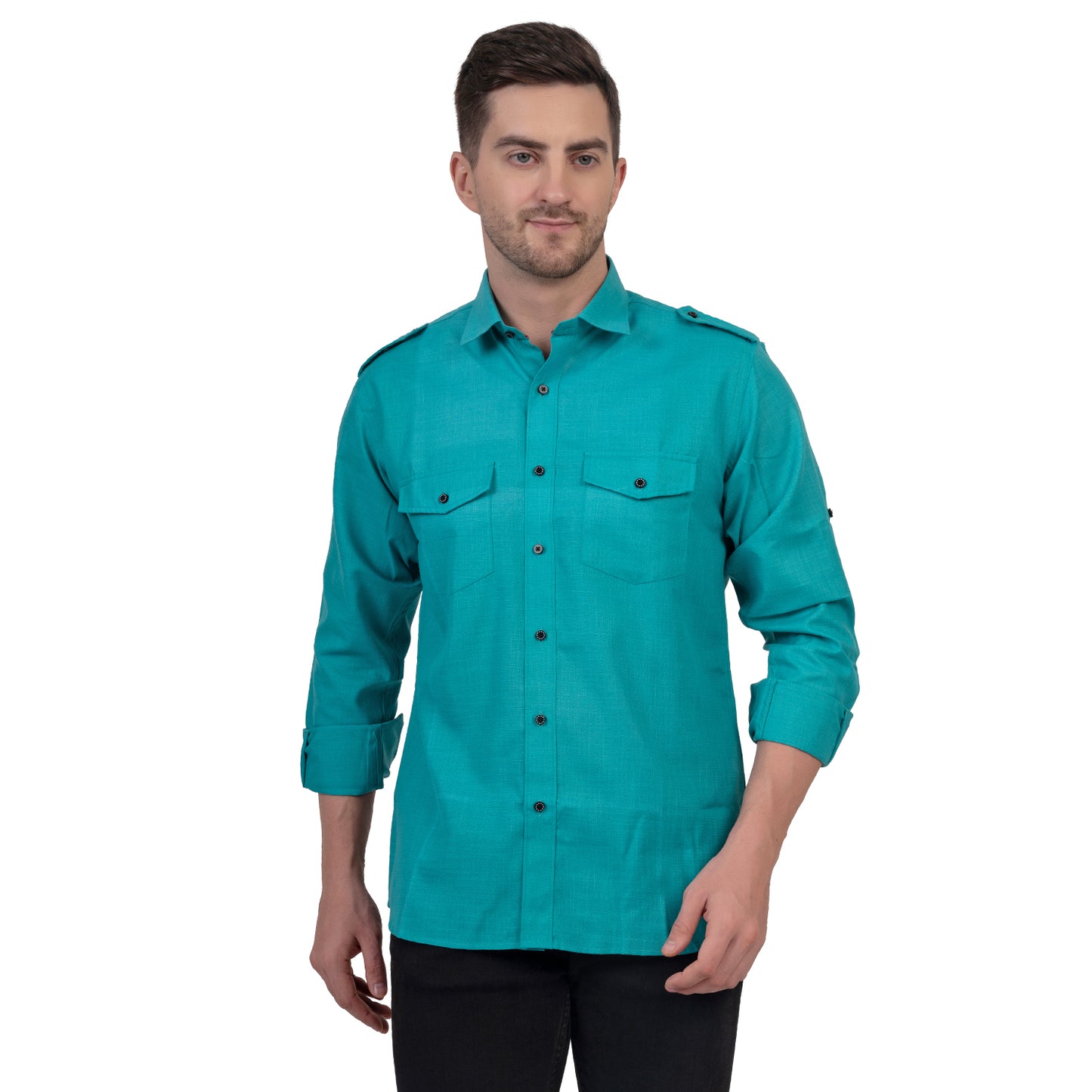 Full Sleeve Magic Linen Shirt (Ocean Blue)