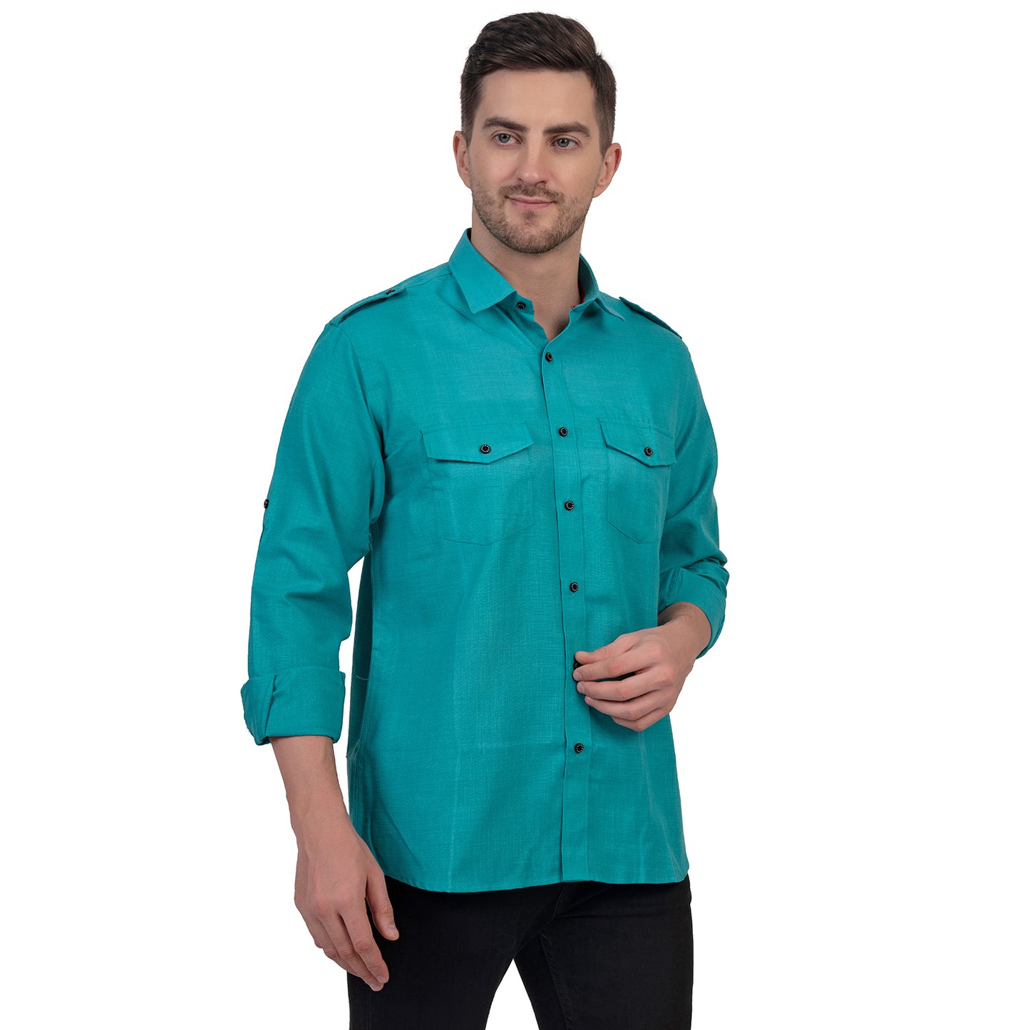 Full Sleeve Magic Linen Shirt (Ocean Blue)