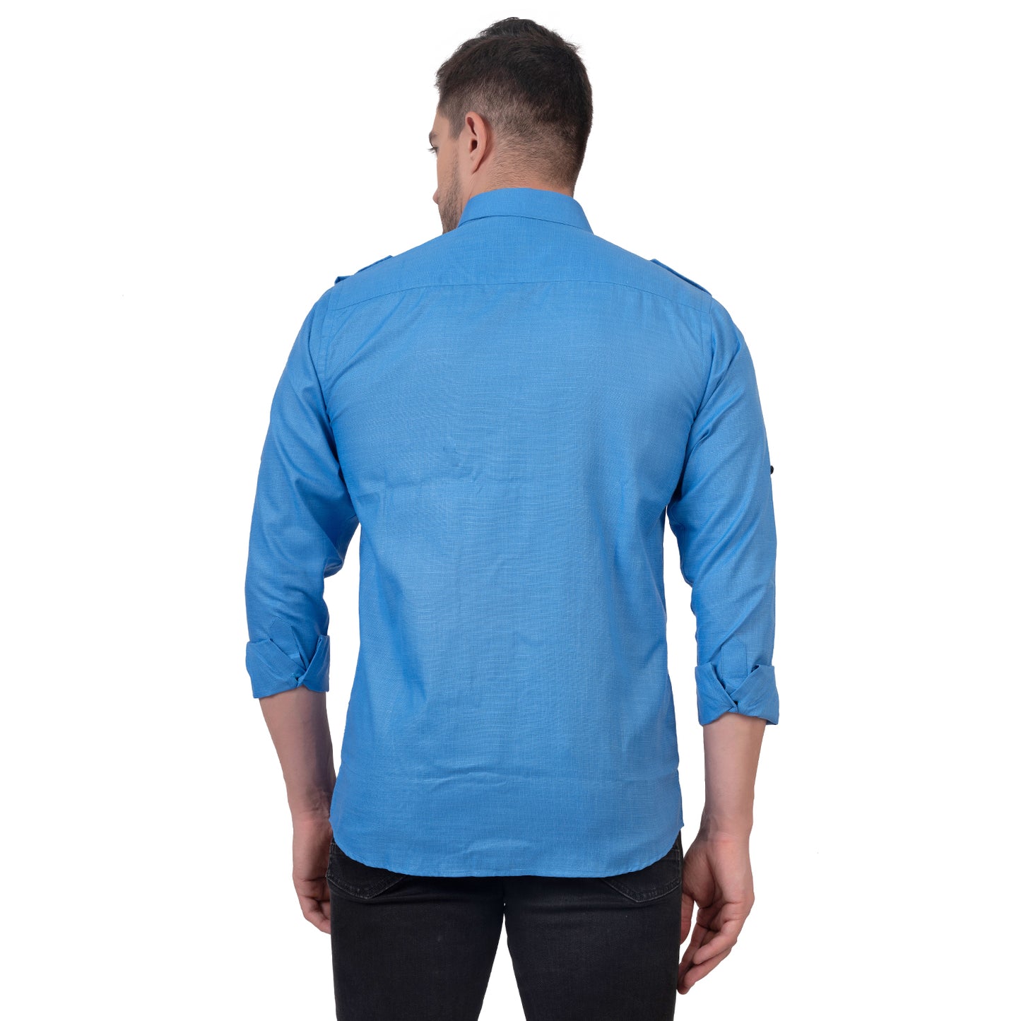 Full Sleeve Magic Linen Shirt (Blue)