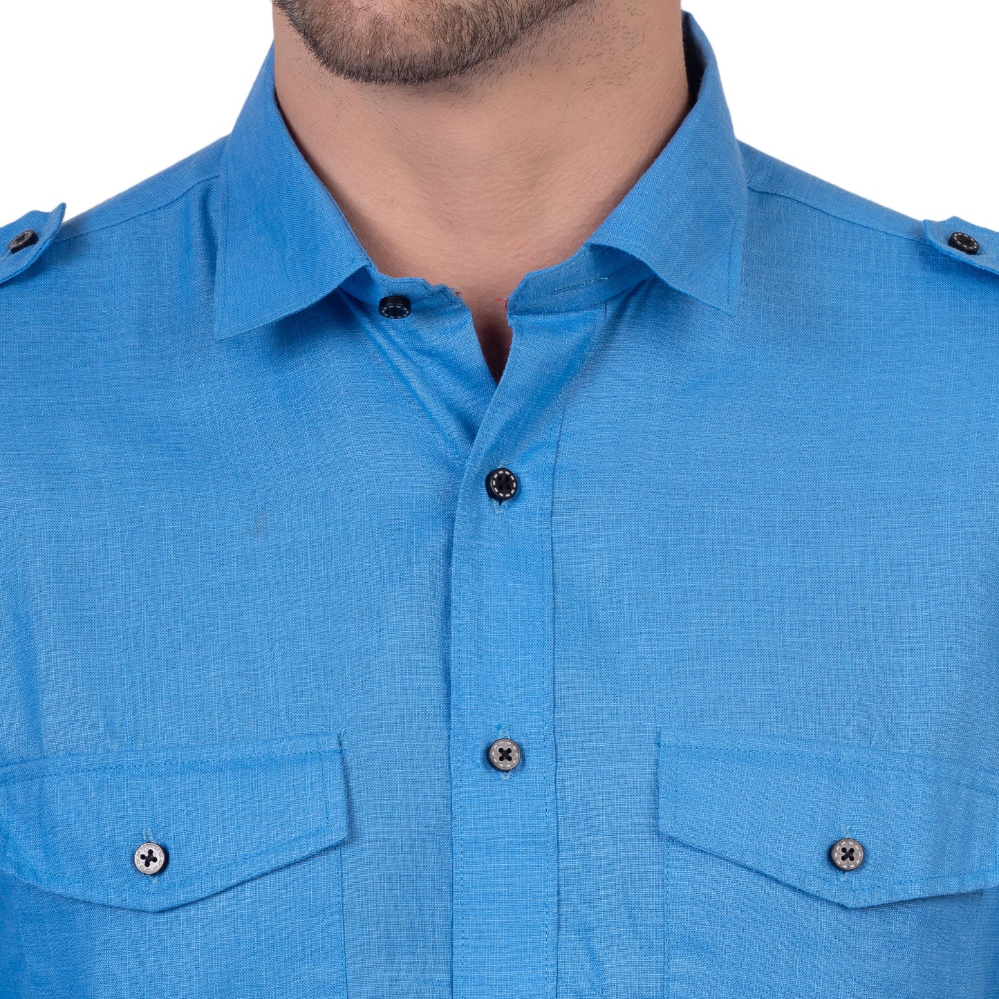 Full Sleeve Magic Linen Shirt (Blue)