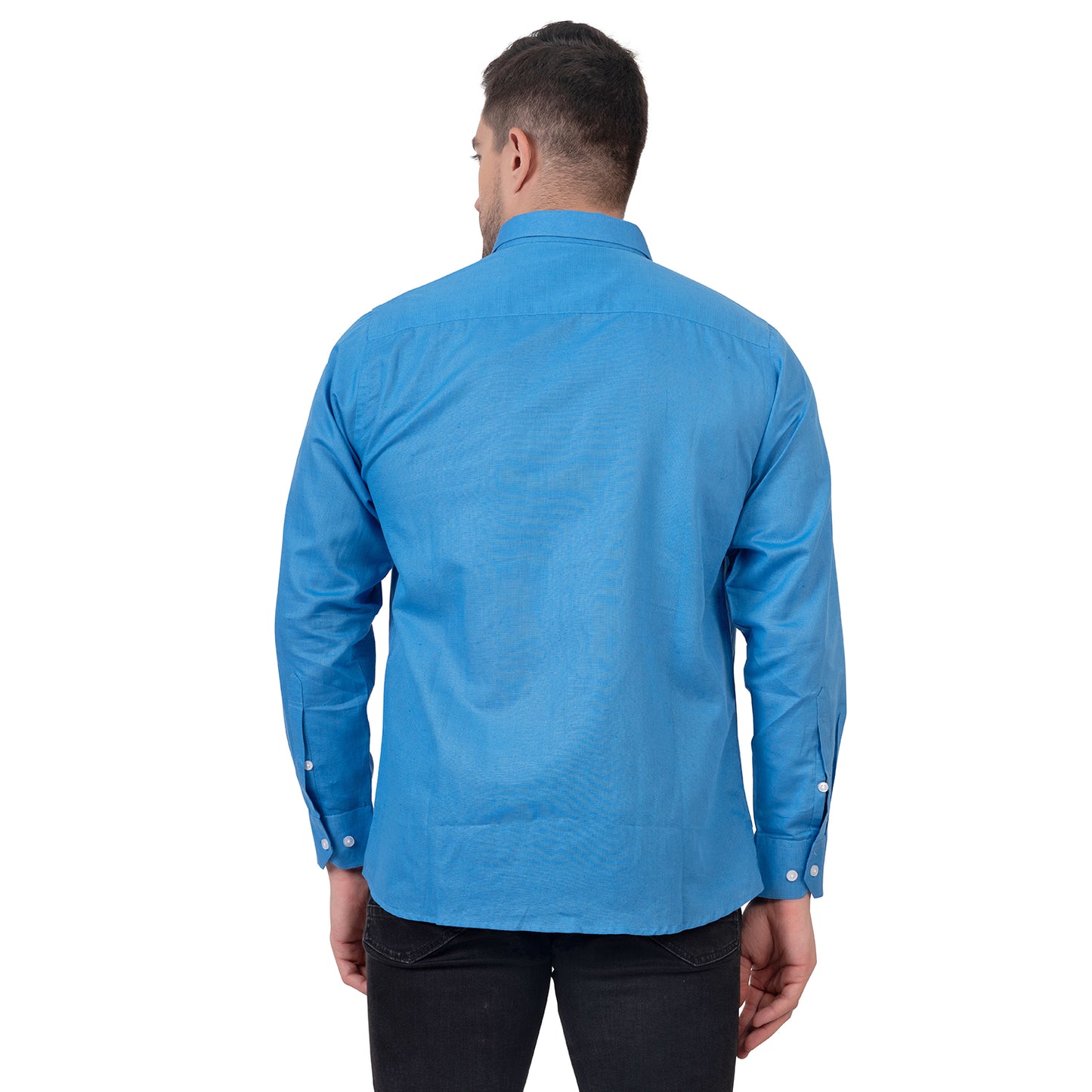 Full Sleeve Premium Linen Shirt (Brilliant Blue)