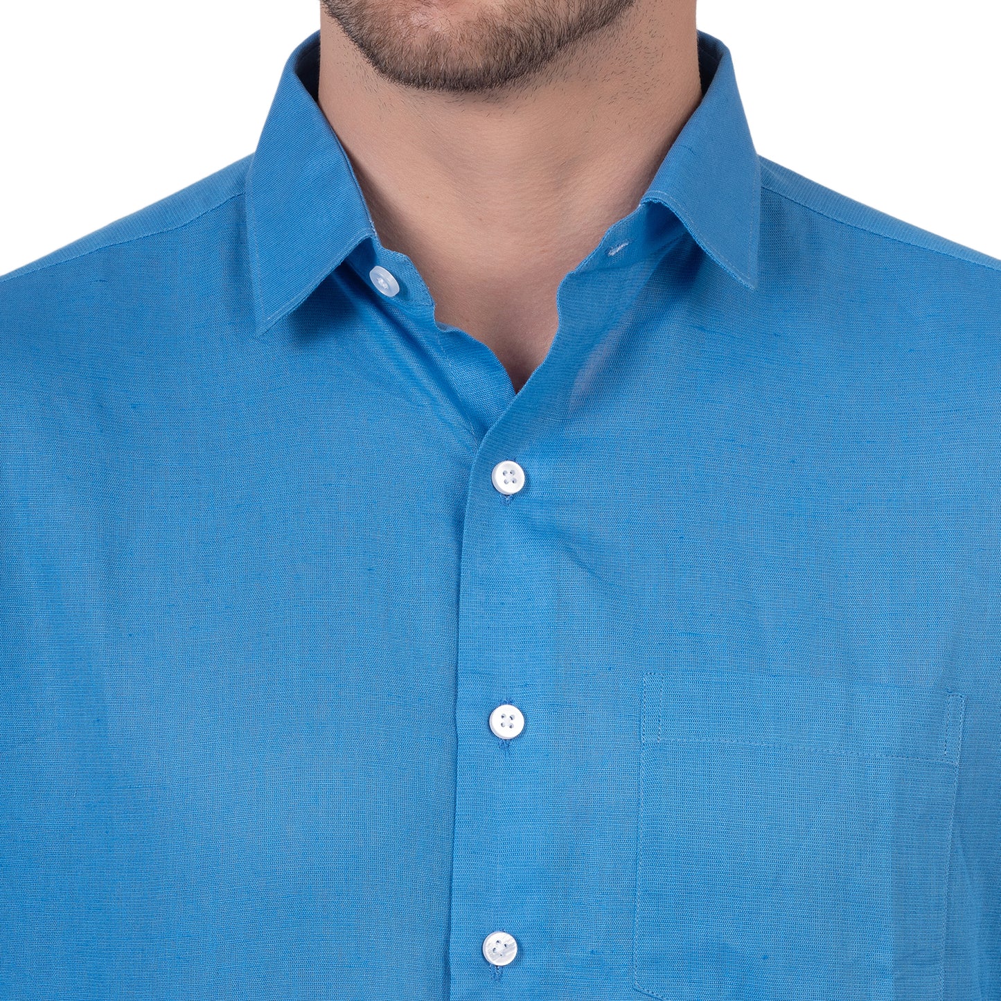 Full Sleeve Premium Linen Shirt (Brilliant Blue)