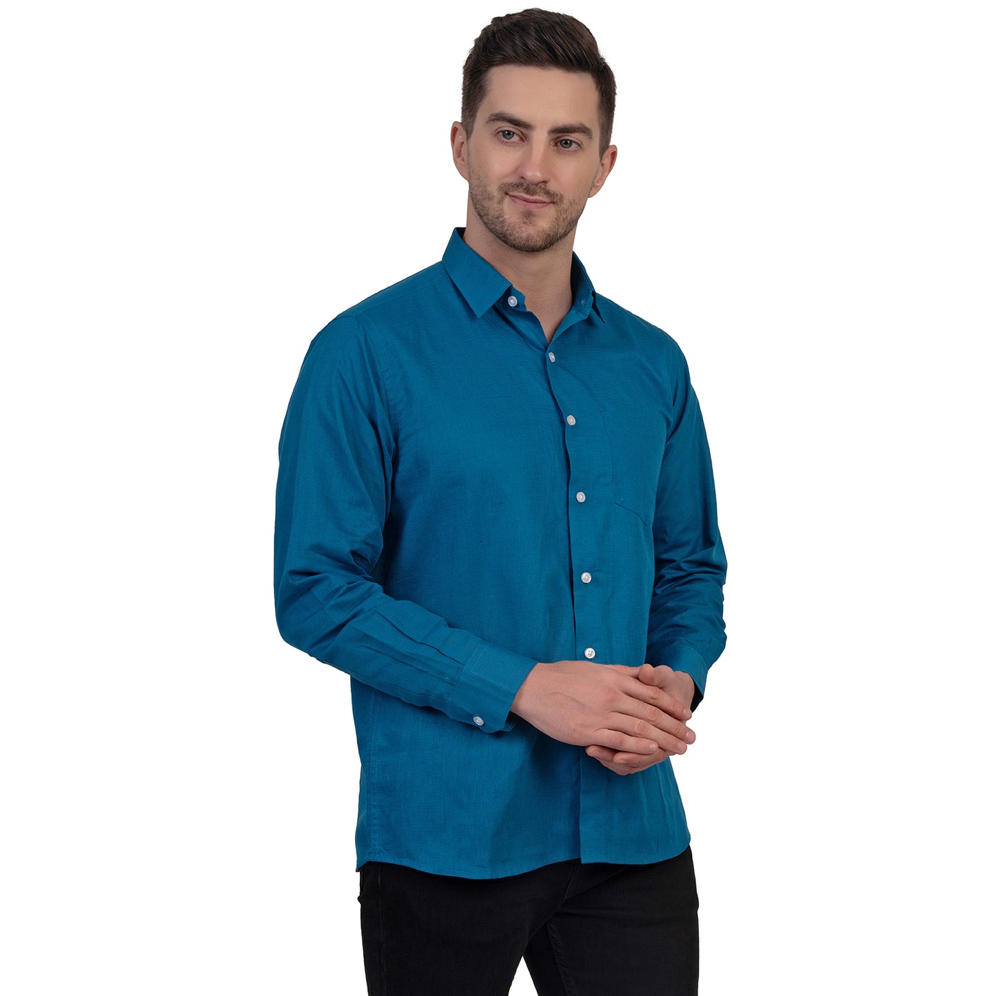 Full Sleeve Premium Linen Shirt (Deep Blue)