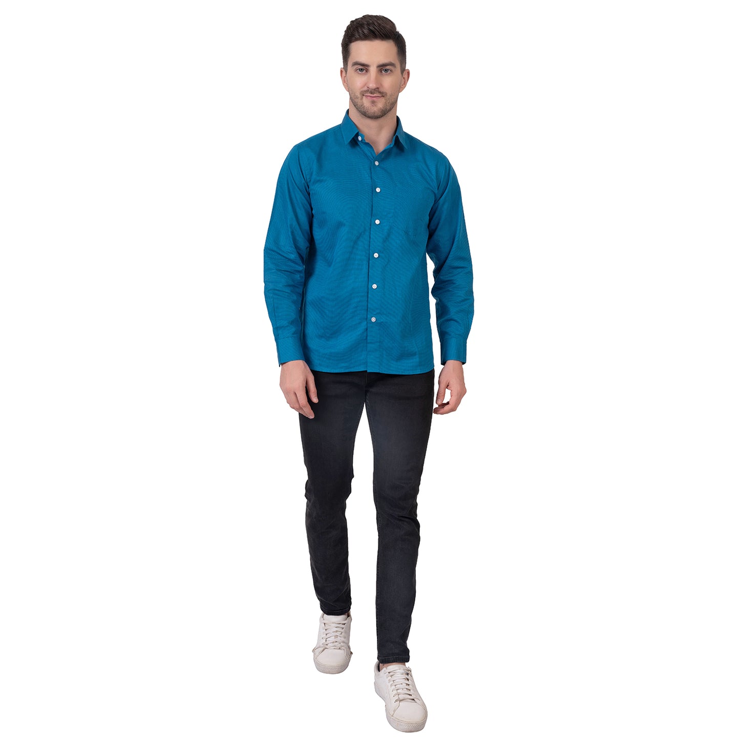 Full Sleeve Premium Linen Shirt (Deep Blue)