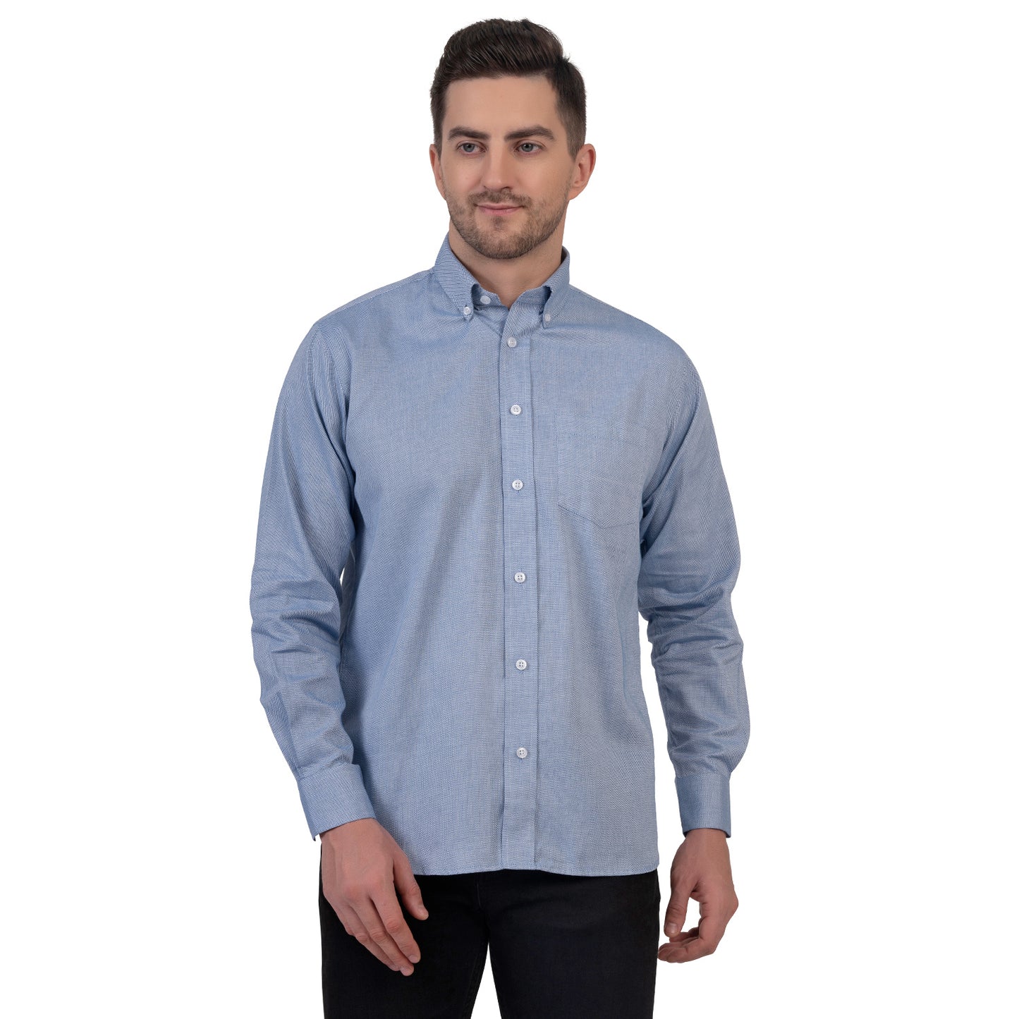 English Oxford Shirt Full Sleeve (Moonstone Blue)