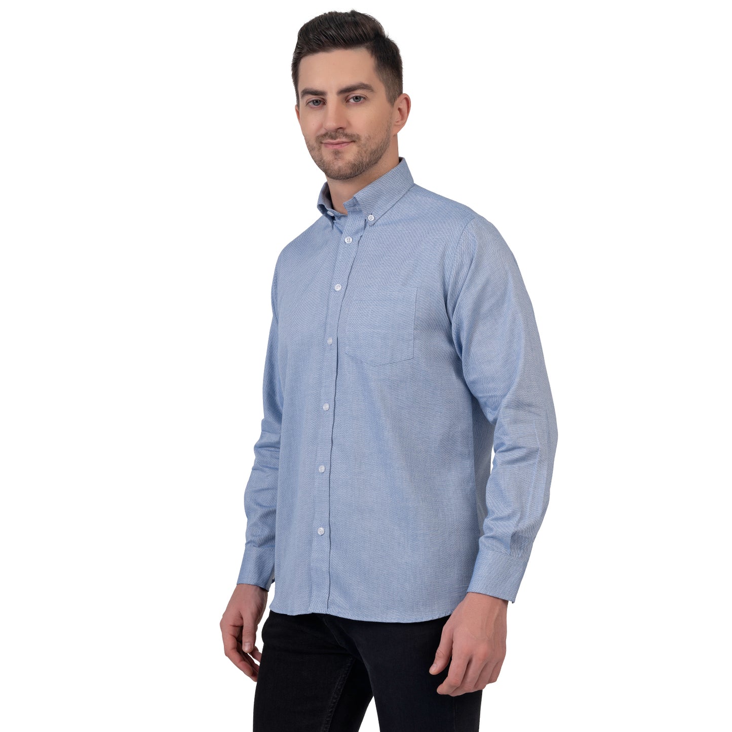 English Oxford Shirt Full Sleeve (Moonstone Blue)