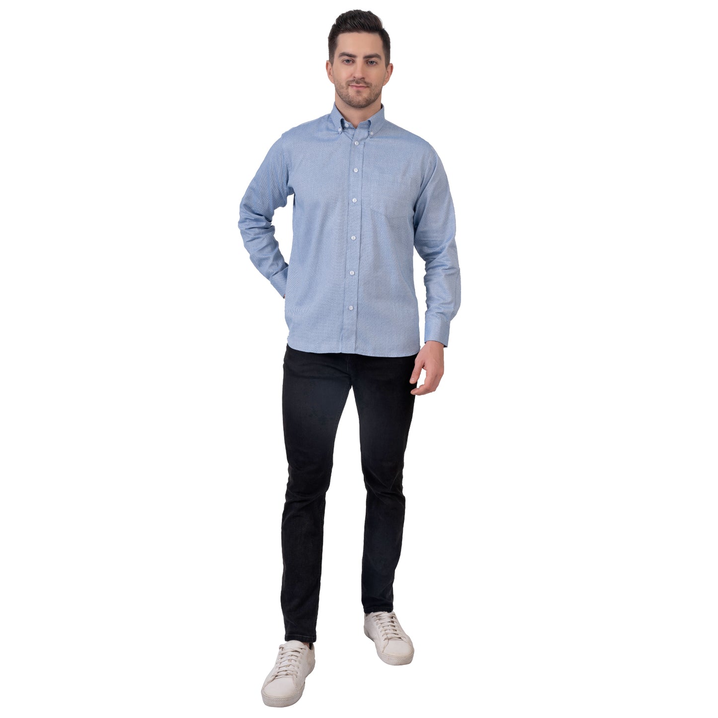 English Oxford Shirt Full Sleeve (Moonstone Blue)