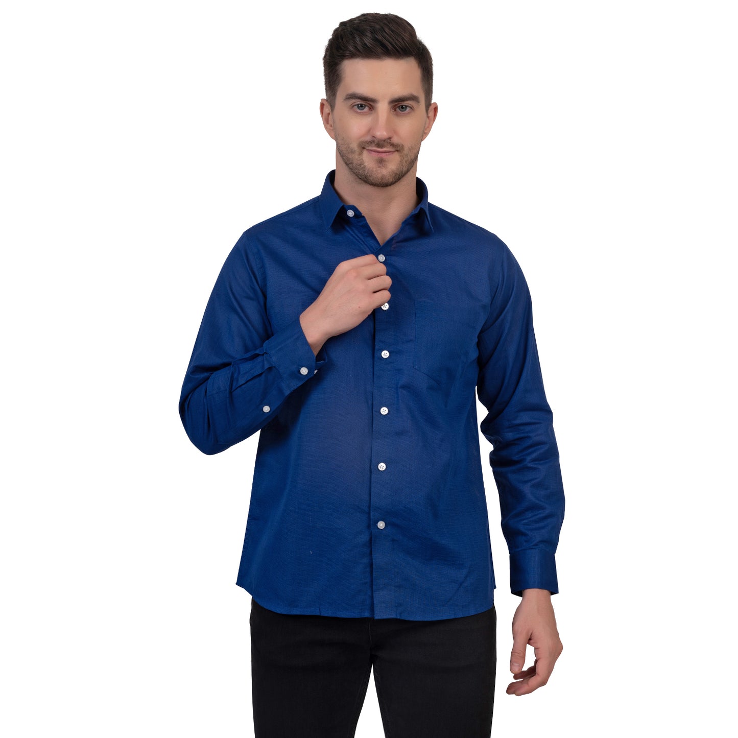 Full Sleeve Premium Linen Shirt (Royal Blue)