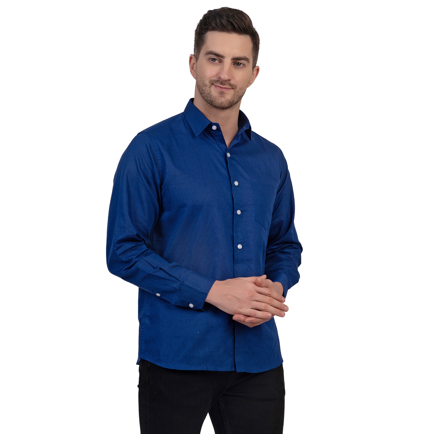 Full Sleeve Premium Linen Shirt (Royal Blue)