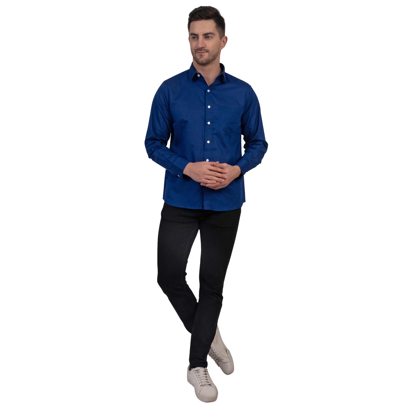 Full Sleeve Premium Linen Shirt (Royal Blue)