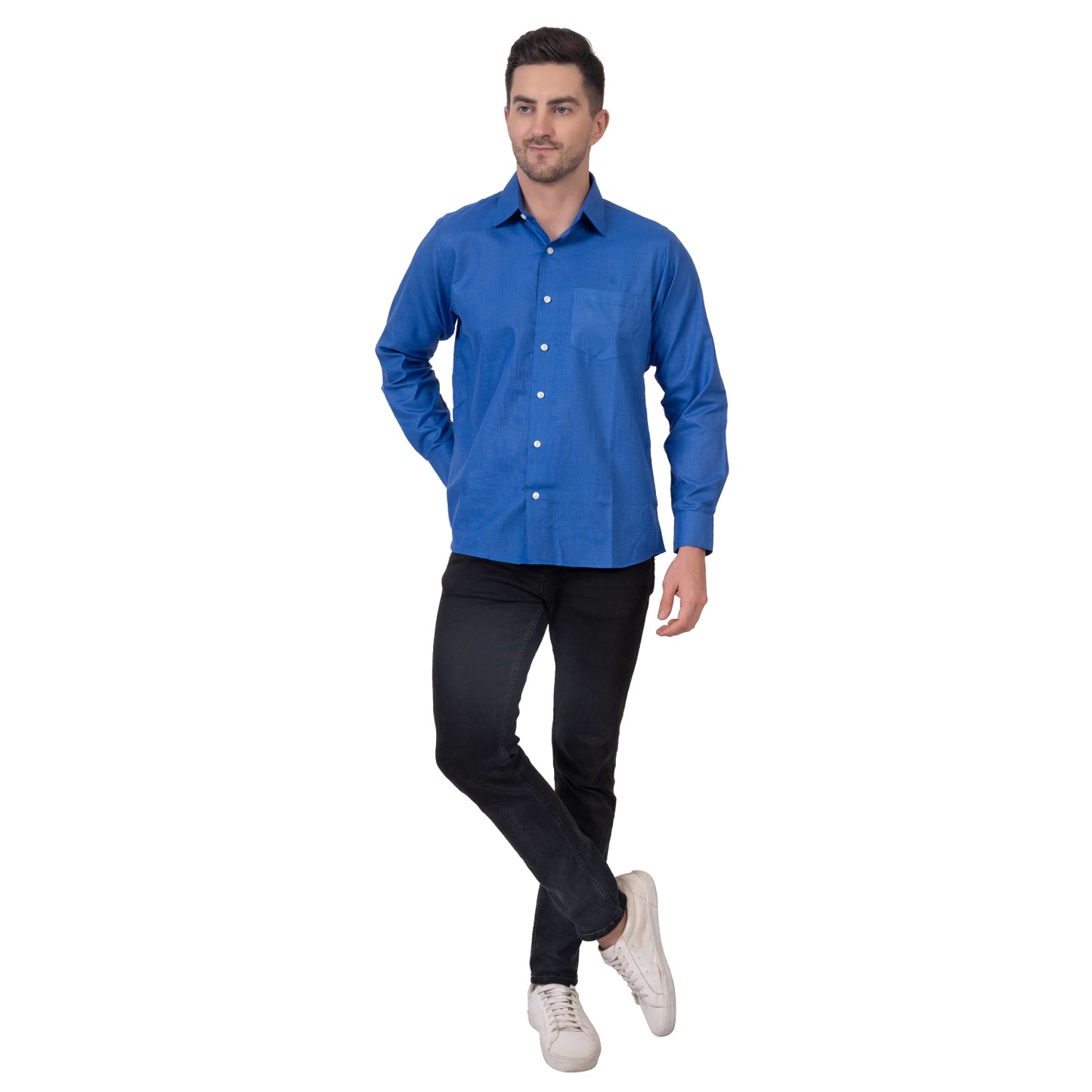 Full Sleeve Premium Linen Shirt (Blue)