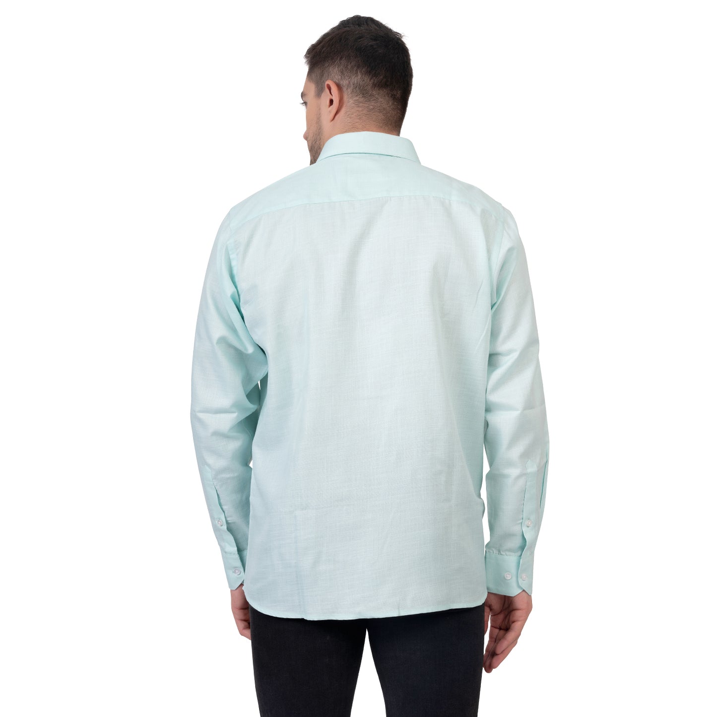 Full Sleeve Premium Linen Shirt (Aqua Blue)