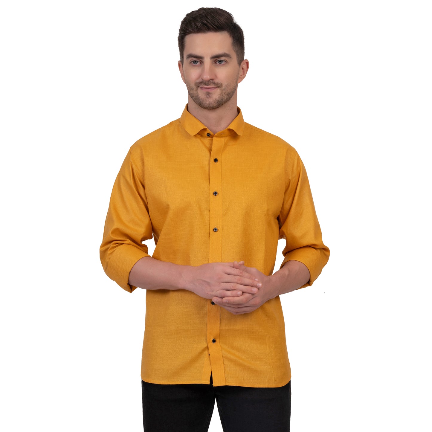 Full Sleeve Magic Linen Shirt (Bright Yellow)