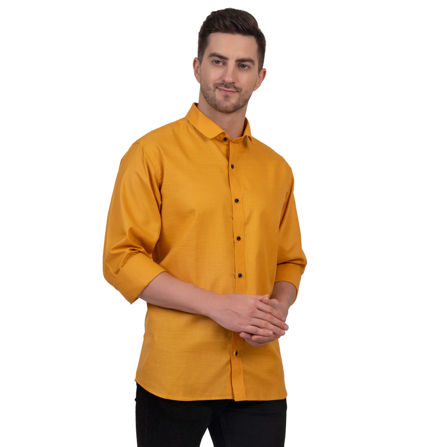 Full Sleeve Magic Linen Shirt (Bright Yellow)