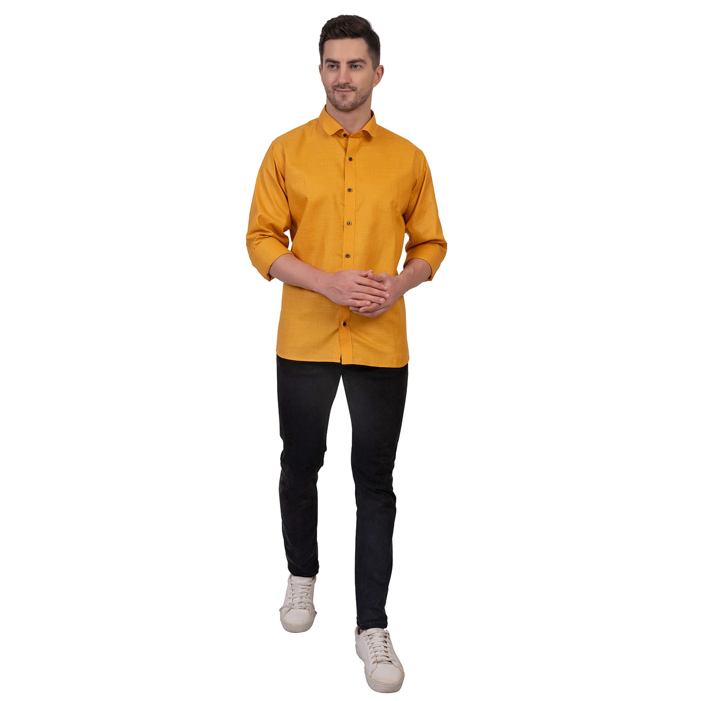 Full Sleeve Magic Linen Shirt (Bright Yellow)