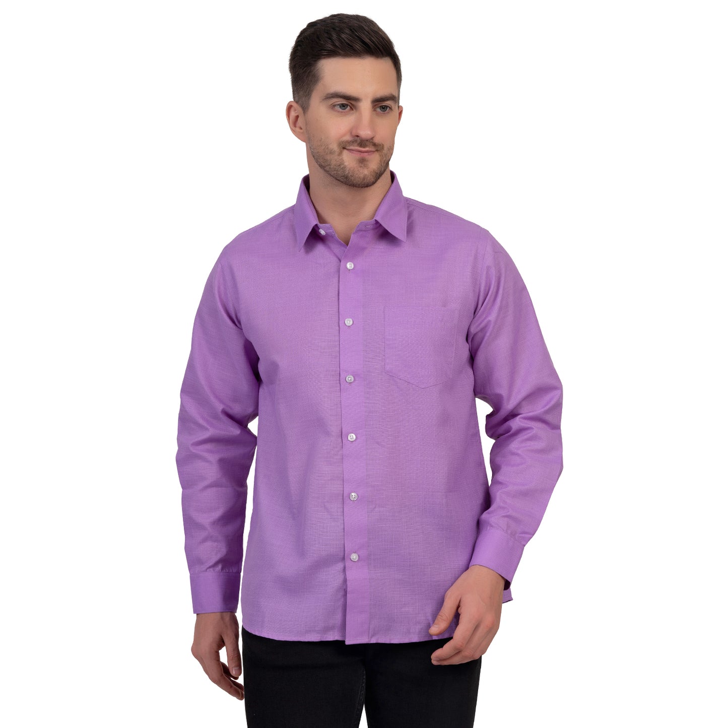 Full Sleeve Magic Linen Shirt (Purple)