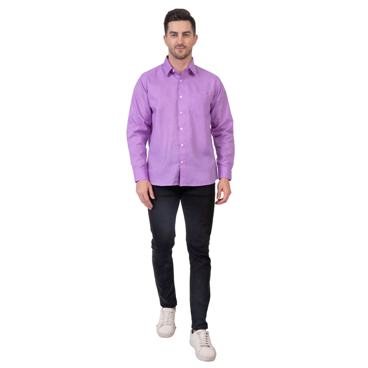 Full Sleeve Magic Linen Shirt (Purple)