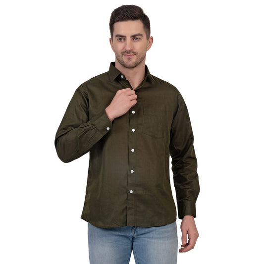 Full Sleeve Premium Linen Shirt (Tactical Brown)