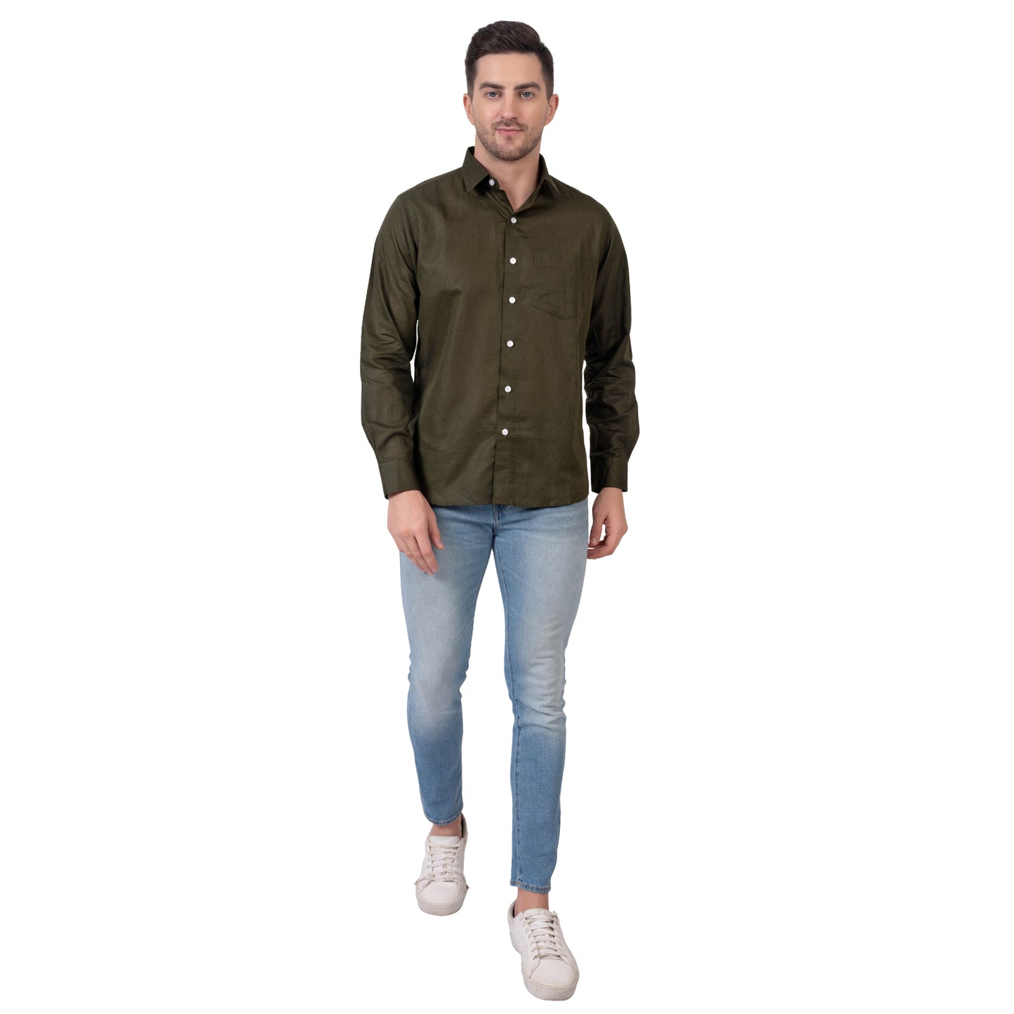 Full Sleeve Premium Linen Shirt (Tactical Brown)