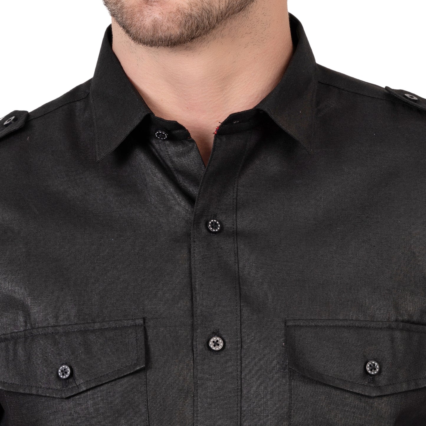 Full Sleeve Magic Linen Shirt (Jet Black)