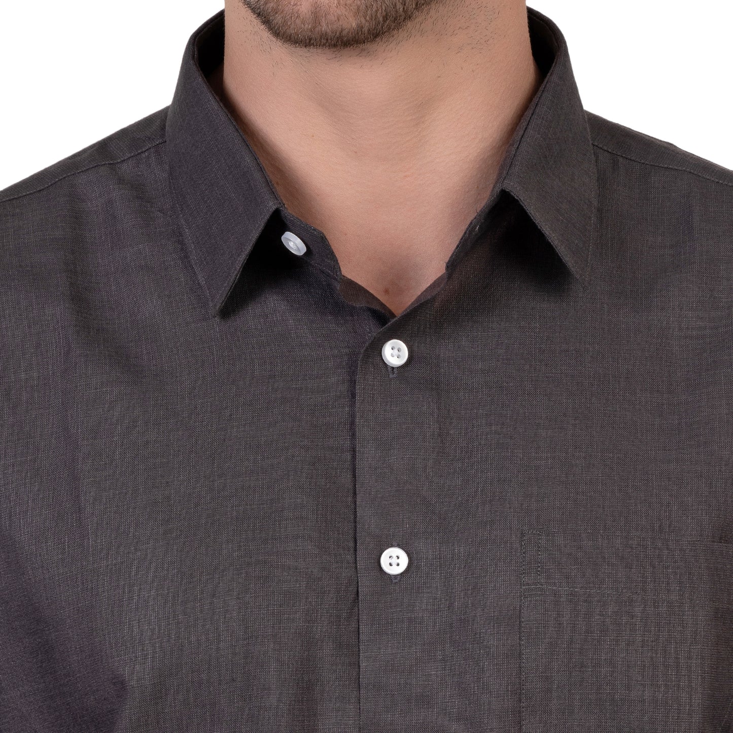 Full Sleeve Magic Linen Shirt (Charcoal Black)