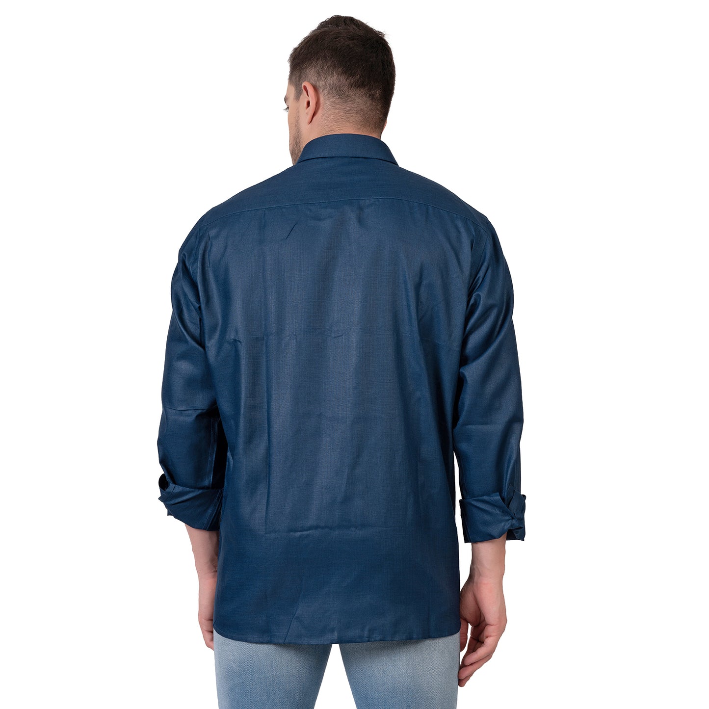 Full Sleeve Magic Linen Shirt (Navy Blue)