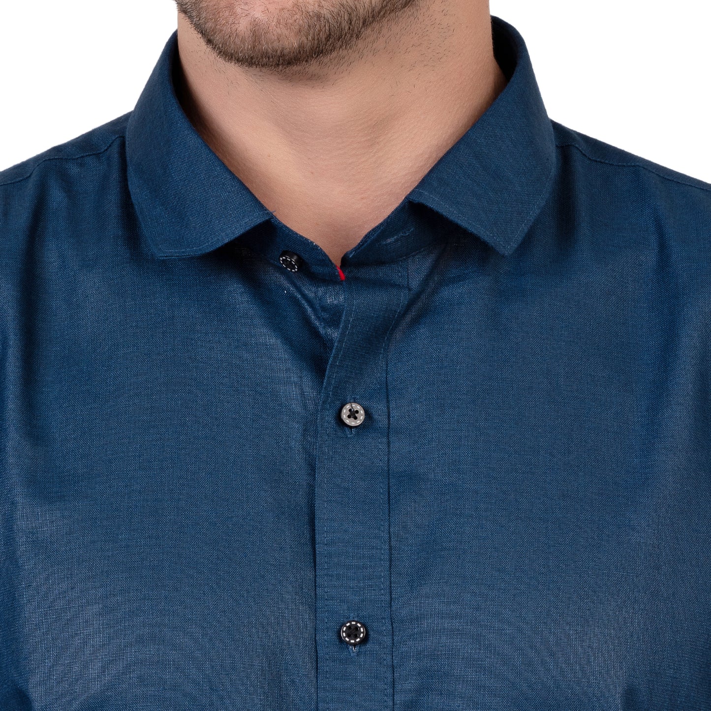 Full Sleeve Magic Linen Shirt (Navy Blue)