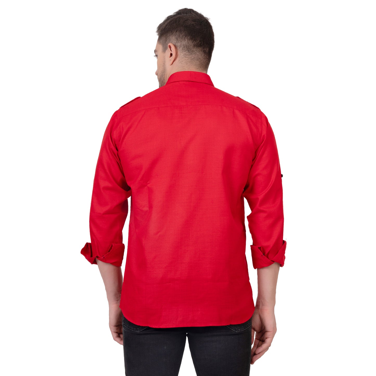 Full Sleeve Premium Linen Shirt (Bright Red)