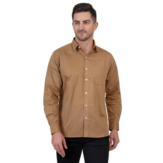 Full Sleeve Premium Linen Shirt (Light Brown)