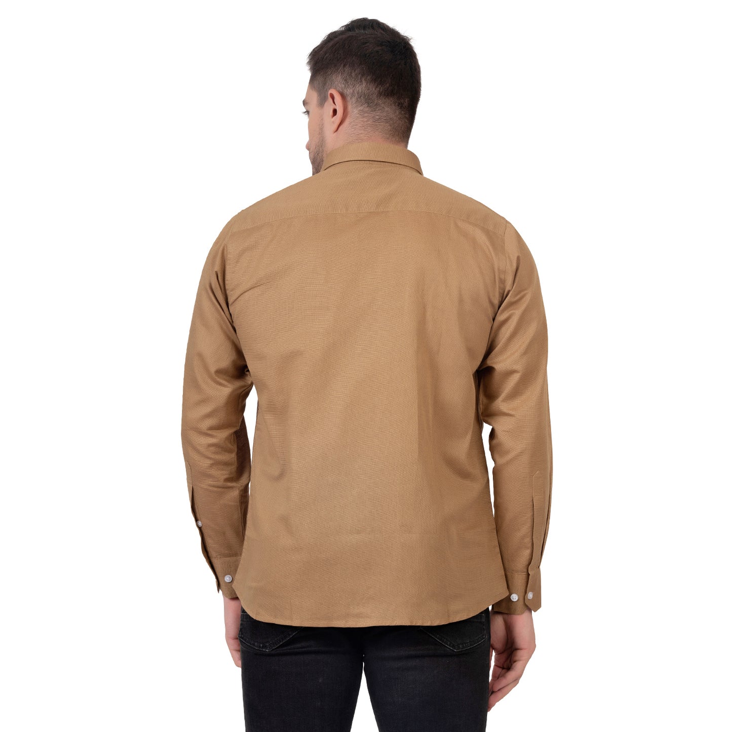 Full Sleeve Premium Linen Shirt (Light Brown)