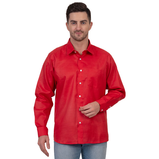 Full Sleeve Magic Linen Shirt (Brilliant Red)