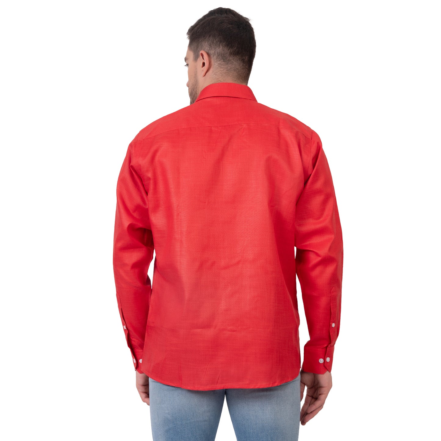 Full Sleeve Magic Linen Shirt (Brilliant Red)