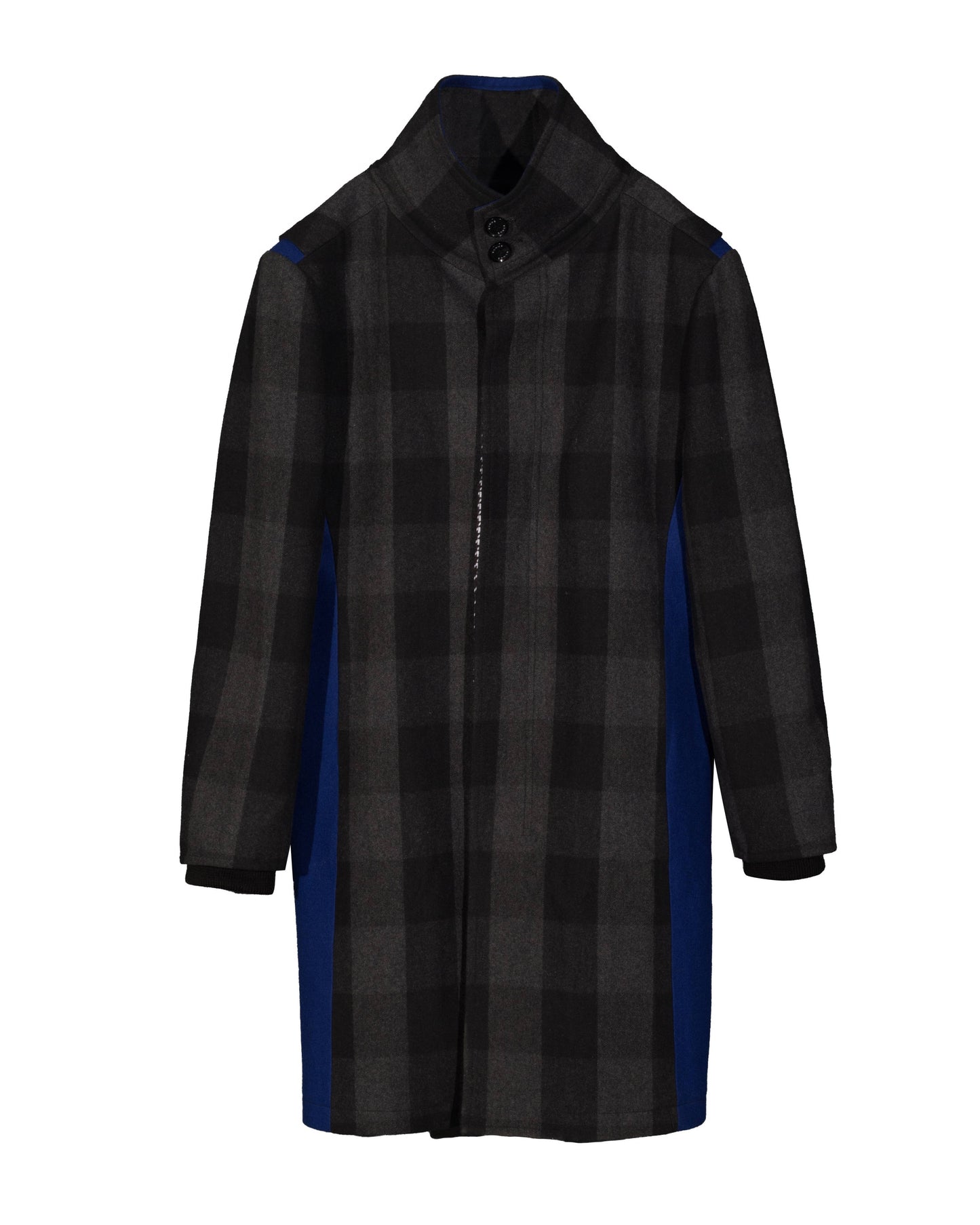 Men's Oversized Wool Blend Coat In Charcoal Navy